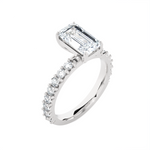 Emerald-Cut Lab Grown Diamond Side Stone Engagement Ring