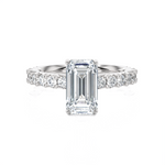 Emerald-Cut Lab Grown Diamond Side Stone Engagement Ring