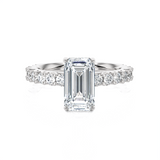 Emerald-Cut Lab Grown Diamond Side Stone Engagement Ring