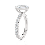 Emerald-Cut Lab Grown Diamond Side Stone Engagement Ring