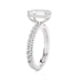 Emerald-Cut Lab Grown Diamond Side Stone Engagement Ring