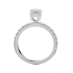 Emerald-Cut Lab Grown Diamond Side Stone Engagement Ring
