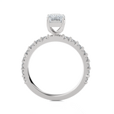 Emerald-Cut Lab Grown Diamond Side Stone Engagement Ring