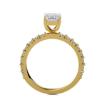 Emerald-Cut Lab Grown Diamond Side Stone Engagement Ring