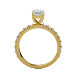 Emerald-Cut Lab Grown Diamond Side Stone Engagement Ring