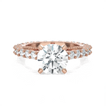 Round Lab Grown Diamond Side Stone Engagement Ring