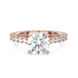 Round Lab Grown Diamond Side Stone Engagement Ring