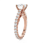 Round Lab Grown Diamond Side Stone Engagement Ring