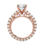 Round Lab Grown Diamond Side Stone Engagement Ring