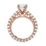 Round Lab Grown Diamond Side Stone Engagement Ring