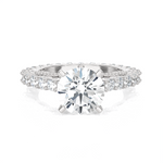 Round Lab Grown Diamond Side Stone Engagement Ring