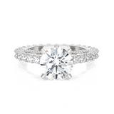 Round Lab Grown Diamond Side Stone Engagement Ring