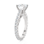 Round Lab Grown Diamond Side Stone Engagement Ring