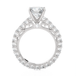 Round Lab Grown Diamond Side Stone Engagement Ring