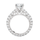 Round Lab Grown Diamond Side Stone Engagement Ring