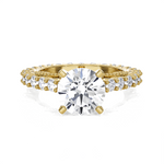 Round Lab Grown Diamond Side Stone Engagement Ring