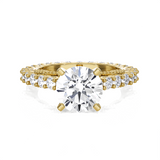 Round Lab Grown Diamond Side Stone Engagement Ring