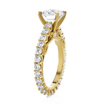 Round Lab Grown Diamond Side Stone Engagement Ring