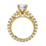 Round Lab Grown Diamond Side Stone Engagement Ring