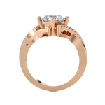 Round Lab Grown Diamond Side Stone Engagement Ring