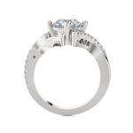 Round Lab Grown Diamond Side Stone Engagement Ring