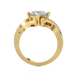 Round Lab Grown Diamond Side Stone Engagement Ring
