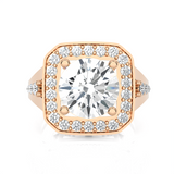 Round Lab Grown Diamond Halo Engagement Ring
