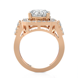 Round Lab Grown Diamond Halo Engagement Ring