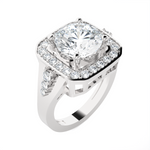 Round Lab Grown Diamond Halo Engagement Ring