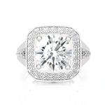 Round Lab Grown Diamond Halo Engagement Ring