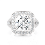 Round Lab Grown Diamond Halo Engagement Ring