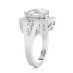 Round Lab Grown Diamond Halo Engagement Ring