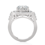 Round Lab Grown Diamond Halo Engagement Ring