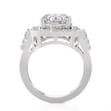 Round Lab Grown Diamond Halo Engagement Ring