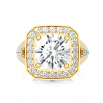Round Lab Grown Diamond Halo Engagement Ring