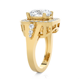 Round Lab Grown Diamond Halo Engagement Ring