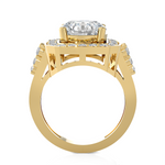 Round Lab Grown Diamond Halo Engagement Ring