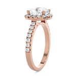 Cushion-Cut Lab Grown Diamond Halo Engagement Ring