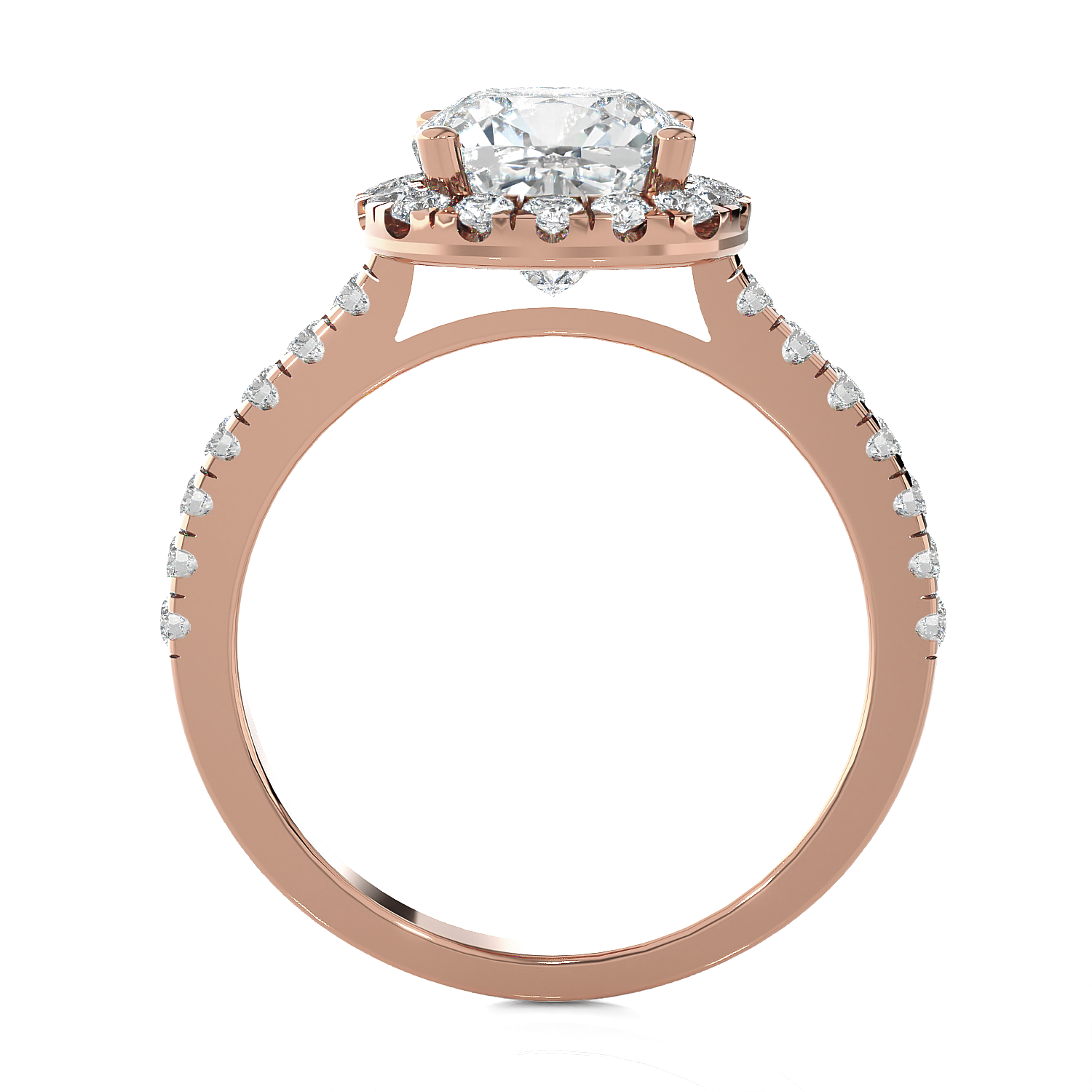 Cushion-Cut Lab Grown Diamond Halo Engagement Ring