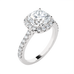 Cushion-Cut Lab Grown Diamond Halo Engagement Ring