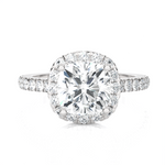Cushion-Cut Lab Grown Diamond Halo Engagement Ring