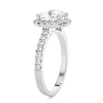 Cushion-Cut Lab Grown Diamond Halo Engagement Ring