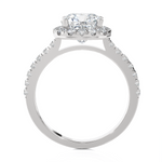 Cushion-Cut Lab Grown Diamond Halo Engagement Ring