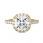 Cushion-Cut Lab Grown Diamond Halo Engagement Ring