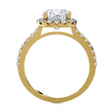 Cushion-Cut Lab Grown Diamond Halo Engagement Ring