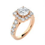 Round Lab Grown Diamond Halo Engagement Ring
