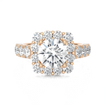 Round Lab Grown Diamond Halo Engagement Ring