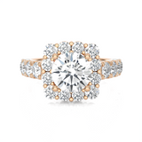 Round Lab Grown Diamond Halo Engagement Ring