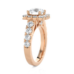 Round Lab Grown Diamond Halo Engagement Ring