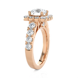 Round Lab Grown Diamond Halo Engagement Ring